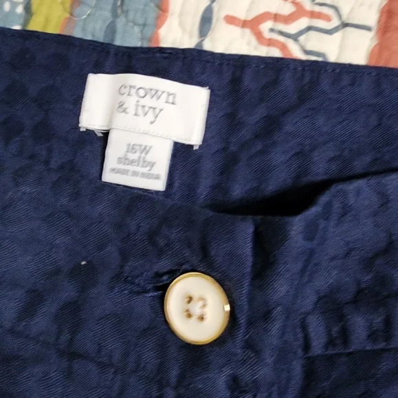 crown & ivy Navy Blue Women Shorts - Picture 2 of 5